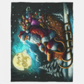 Hard Pastel Tekening Kerstvakantie Kerstman Fleece Deken (Voorkant)
