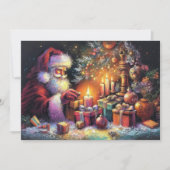 Hard Pastel Tekening Kerstvakantie Kerstman Kaart (Voorkant)