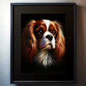 Hard Pastel Tekening Koning Charles Cavalier Spani Poster