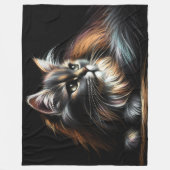 Hard pastel tekening langharige kat fleece deken (Voorkant)