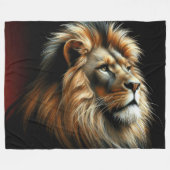 Hard Pastel Tekening Leeuw Fleece Deken (Voorkant (Horizontaal))