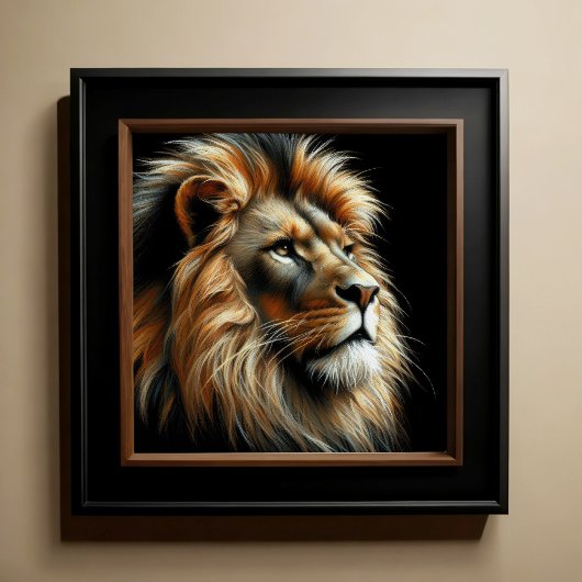 Hard Pastel Tekening Leeuw Poster