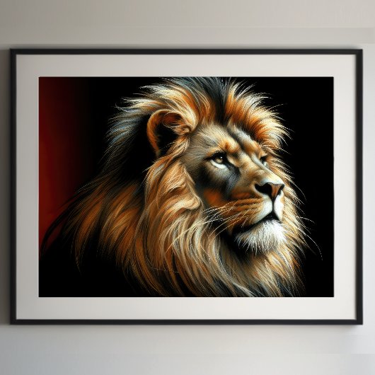 Hard Pastel Tekening Leeuw Poster