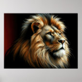 Hard Pastel Tekening Leeuw Poster (Voorkant)