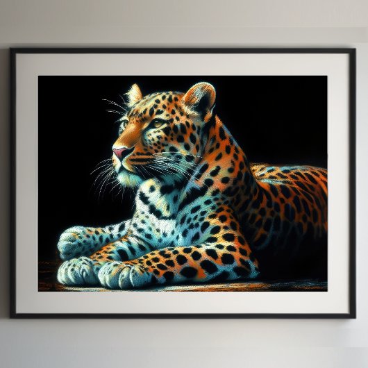 Hard Pastel Tekening Leopard II Poster