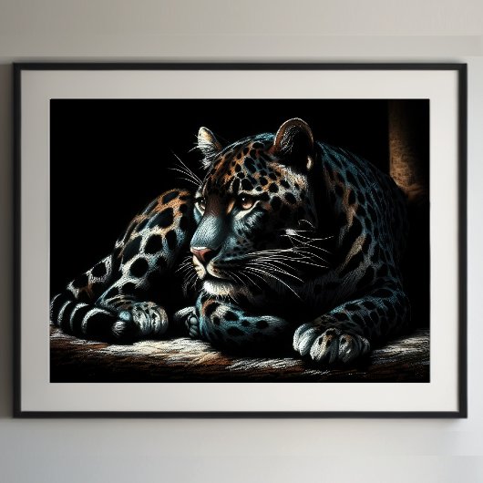 Hard Pastel Tekening Leopard IV Poster