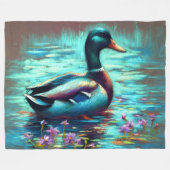 Hard Pastel Tekening Mallard Duck Fleece Deken (Voorkant (Horizontaal))