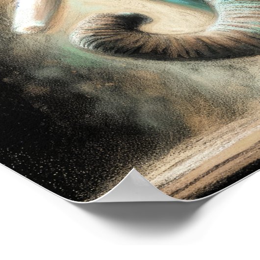 Hard Pastel Tekening Olifant Poster (Hoek)