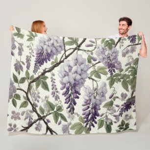 Hard Pastel Tekening Paarse Wisteria Fleece Deken