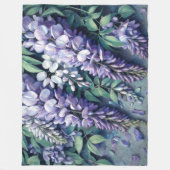 Hard Pastel Tekening Paarse Wisteria Fleece Deken (Voorkant)