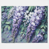 Hard Pastel Tekening Paarse Wisteria Fleece Deken (Voorkant (Horizontaal))