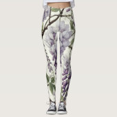 Hard Pastel Tekening Paarse Wisteria Leggings (Voorkant)