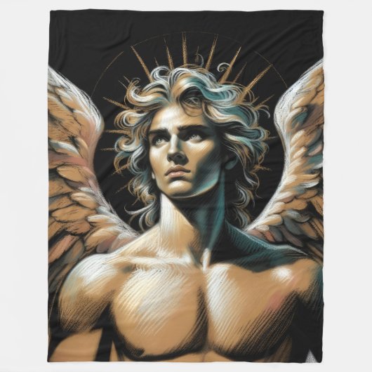 Hard Pastel Tekening Prachtige Engel Fleece Deken (Voorkant)