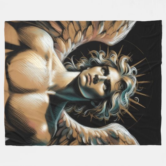 Hard Pastel Tekening Prachtige Engel Fleece Deken (Voorkant (Horizontaal))