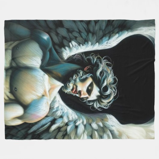 Hard Pastel Tekening Prachtige Engel Fleece Deken (Voorkant (Horizontaal))