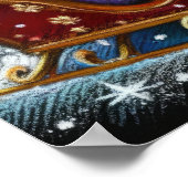 Hard Pastel Tekening Santa in Zijn Sleigh Poster (Hoek)