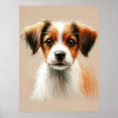 Hard Pastel Tekening Schattige Dog Poster (Voorkant)