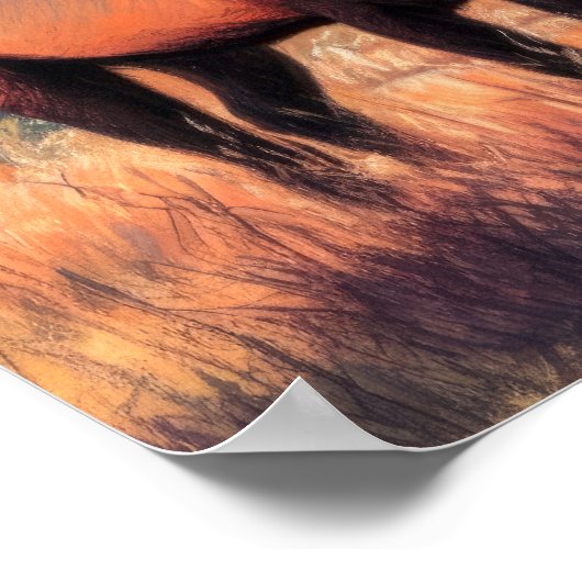 Hard Pastel Tekening Schilderij van een Elk Poster (Hoek)