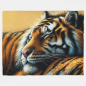 Hard Pastel tekening slapende tijger Fleece Deken (Voorkant (Horizontaal))