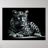 Hard Pastel Tekening Sneeuw Leopard II Poster (Voorkant)