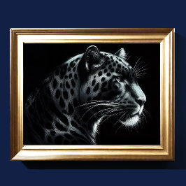Hard Pastel Tekening Sneeuw Leopard III Poster