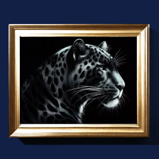 Hard Pastel Tekening Sneeuw Leopard III Poster