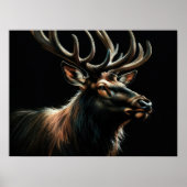 Hard Pastel Tekening Stag Elk Poster (Voorkant)