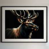 Hard Pastel Tekening Stag Elk Poster