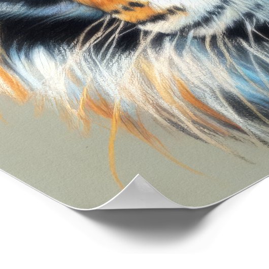 Hard Pastel Tekening Tijger Poster (Hoek)