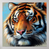 Hard Pastel Tekening Tijger Poster (Voorkant)