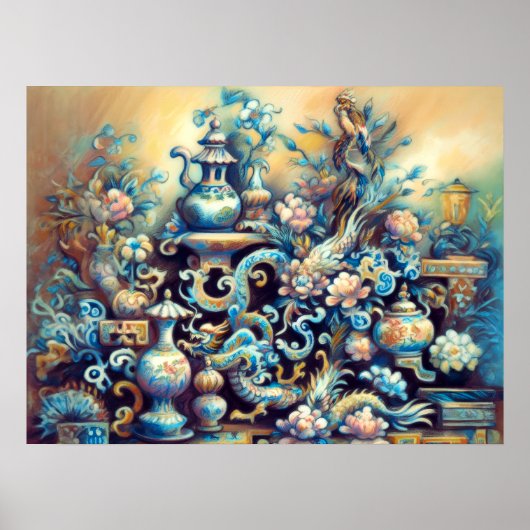 Hard Pastel Tekening van Chinese Menagerie Poster (Voorkant)