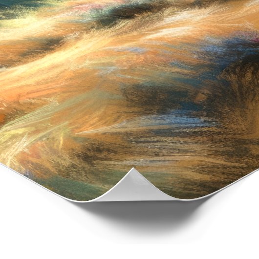 Hard Pastel Tekening van Log Cabin in de Bossen Poster (Hoek)