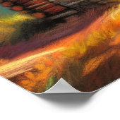 Hard Pastel Tekening van Log Cabin in de Bossen Poster (Hoek)