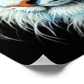 Hard pastel tekening witte tijger poster (Hoek)