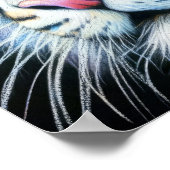 Hard pastel tekening witte tijger poster (Hoek)