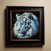 Hard pastel tekening witte tijger poster