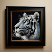Hard pastel tekening witte tijger poster