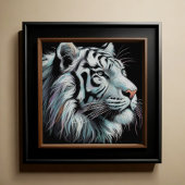 Hard pastel tekening witte tijger poster