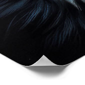 Hard Pastel Tekening Wolf Howling Maan II Poster (Hoek)