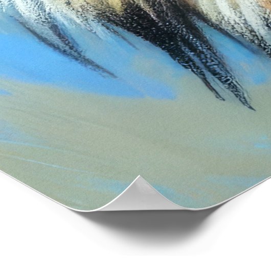 Hard Pastel Tekening Wolf Poster (Hoek)