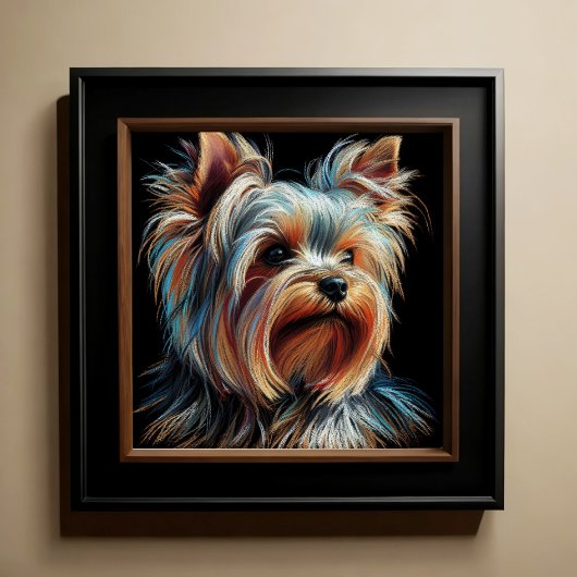 Hard Pastel Tekening Yorkshire Terrier Yorkie Poster