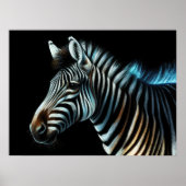 Hard Pastel Tekening Zebra Poster (Voorkant)