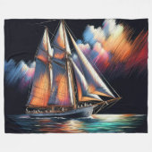 Hard Pastel tekening zeilboot Fleece Deken (Voorkant (Horizontaal))