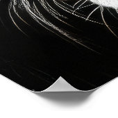 Hard Pastel Tekening Zwarte Panther II Poster (Hoek)