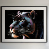 Hard Pastel Tekening Zwarte Panther II Poster