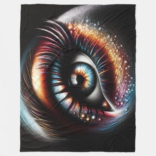 Hard Pastel Vrouw Oog met Make Up Fleece Deken (Voorkant)