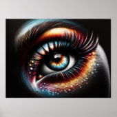 Hard Pastel Vrouw Oog met Make Up Poster (Voorkant)