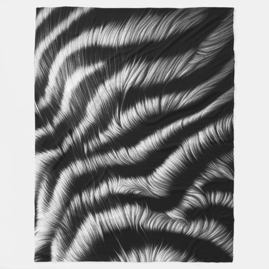 Hard Pastel Zebra op zwart Fleece Deken (Voorkant)