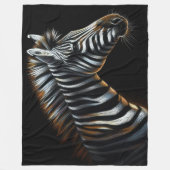 Hard Pastel Zebra op zwart Fleece Deken (Voorkant)