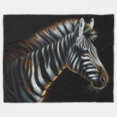Hard Pastel Zebra op zwart Fleece Deken (Voorkant (Horizontaal))
